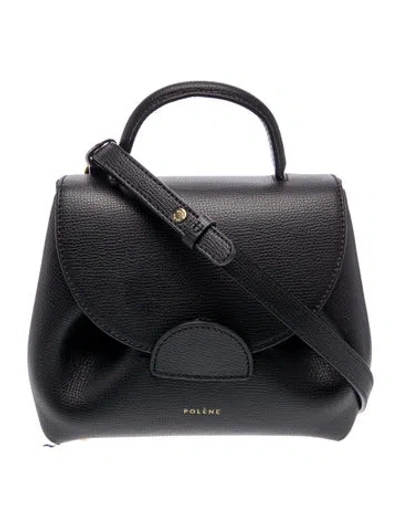 Pre-owned Polene Leather Numero Huit Nano In Black