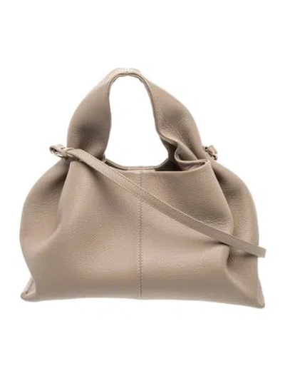 Pre-owned Polene Leather Numéro Neuf In Grey/neutrals