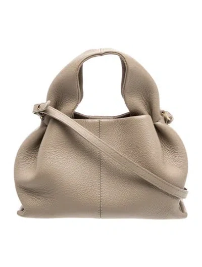 Pre-owned Polene Leather Numéro Neuf In Grey/neutrals