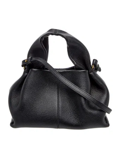 Pre-owned Polene Leather Numéro Neuf Mini In Black
