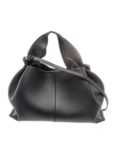 Pre-owned Polene Leather Numéro Neuf Mini In Black