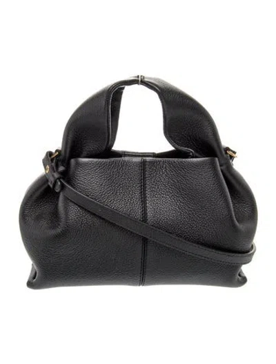 Pre-owned Polene Leather Numéro Neuf Mini In Black