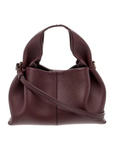 Pre-owned Polene Leather Numéro Neuf Mini In Burgundy