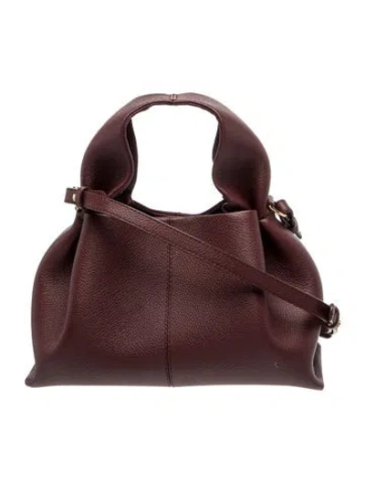 Pre-owned Polene Leather Numéro Neuf Mini In Burgundy