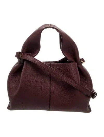 Pre-owned Polene Leather Numéro Neuf Mini In Burgundy