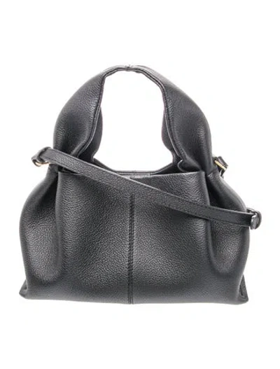 Pre-owned Polene Leather Numéro Neuf Mini In Grey