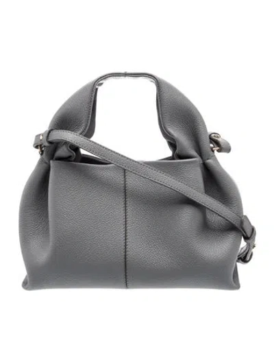 Pre-owned Polene Leather Numéro Neuf Mini In Grey