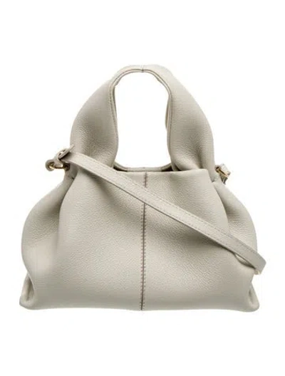 Pre-owned Polene Leather Numéro Neuf Mini In Neutral