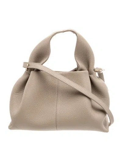 Pre-owned Polene Leather Numéro Neuf Mini In Neutrals