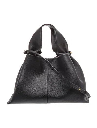 Pre-owned Polene Leather Numéro Neuf W/ Strap In Black