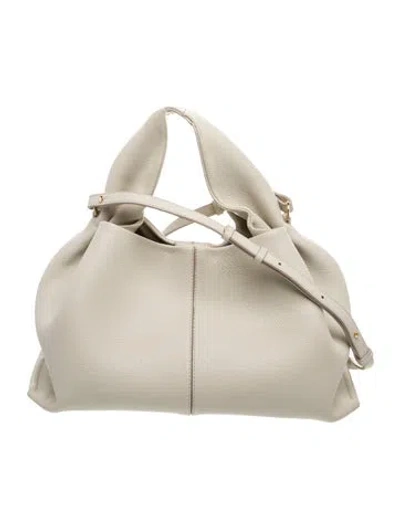 Pre-owned Polene Leather Numéro Neuf W/ Strap In White