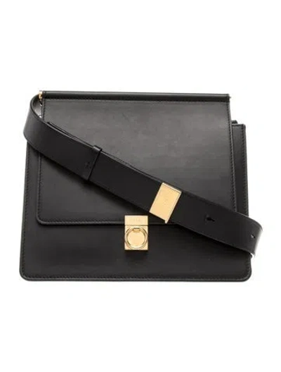 Pre-owned Polene Leather Numéro Sept In Black