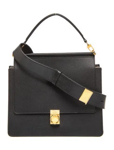 Pre-owned Polene Leather Numéro Sept In Black