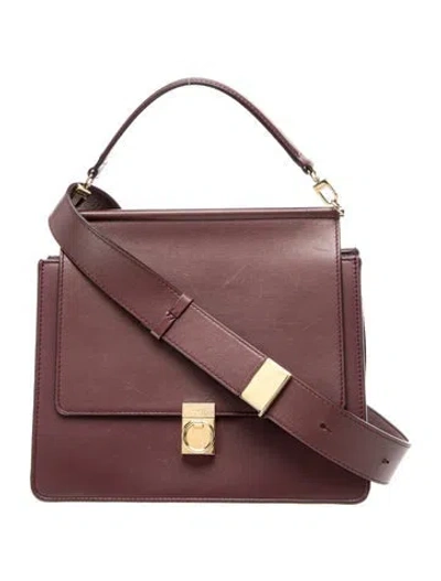 Pre-owned Polene Leather Numéro Sept In Burgundy