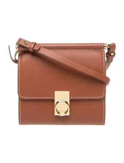 Pre-owned Polene Leather Numéro Sept Crossbody Wallet Mini In Brown