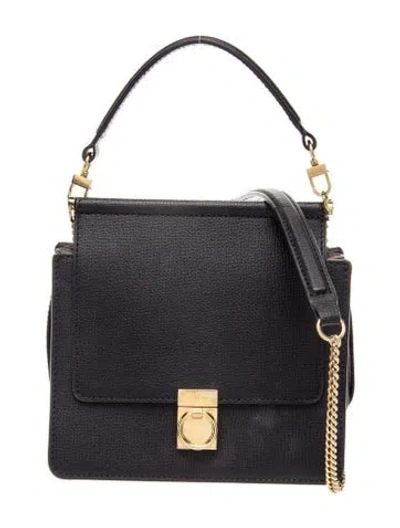 Pre-owned Polene Leather Numéro Sept Mini In Black