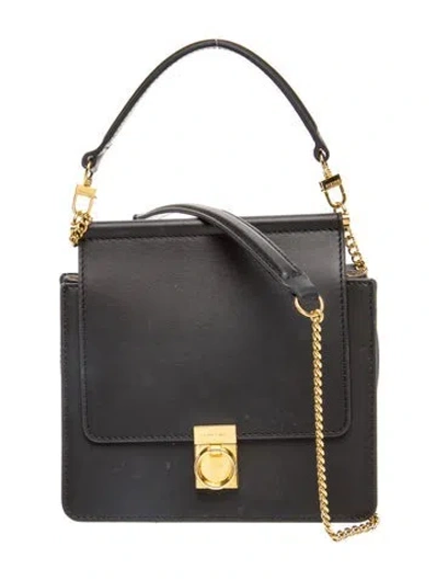 Pre-owned Polene Leather Numéro Sept Mini In Black