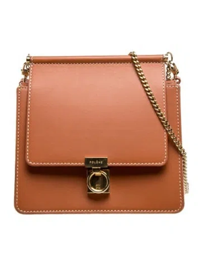 Pre-owned Polene Leather Numéro Sept Mini In Brown