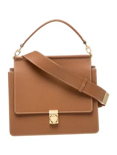 Pre-owned Polene Leather Numéro Sept In Neutral