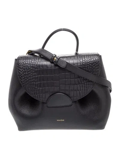 Pre-owned Polene Leather Numéro Un In Black