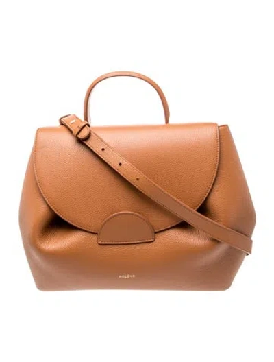 Pre-owned Polene Leather Numéro Un In Brown/neutrals