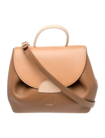 Pre-owned Polene Leather Numéro Un In Brown/neutrals
