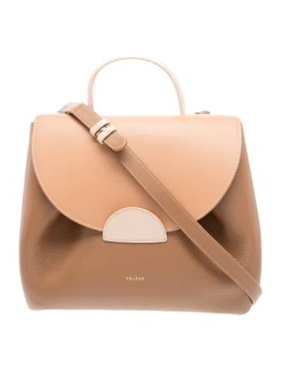 Pre-owned Polene Leather Numéro Un In Brown/neutrals