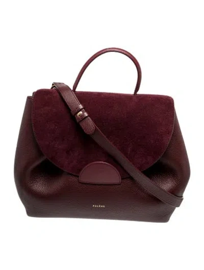 Pre-owned Polene Leather Numéro Un In Burgundy
