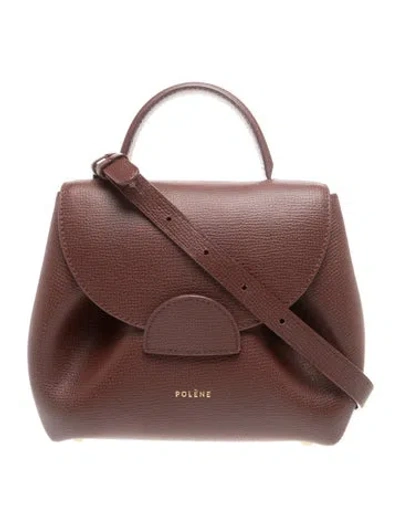 Pre-owned Polene Leather Numéro Un In Burgundy