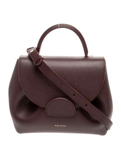 Pre-owned Polene Leather Numéro Un In Burgundy