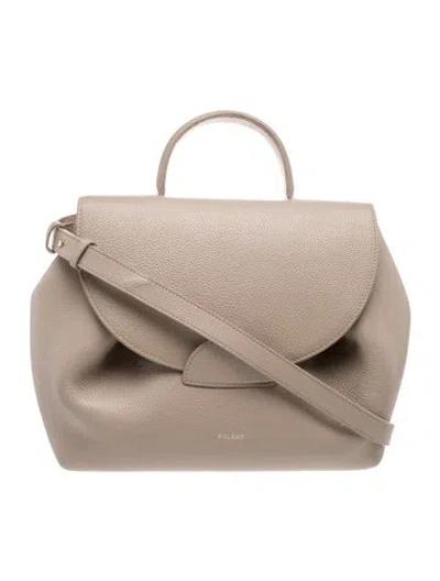 Pre-owned Polene Leather Numéro Un In Grey