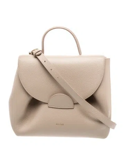 Pre-owned Polene Leather Numéro Un In Grey