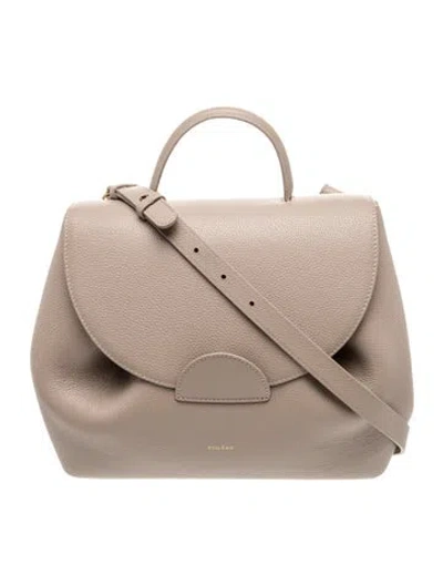 Pre-owned Polene Leather Numéro Un Large In Neutral