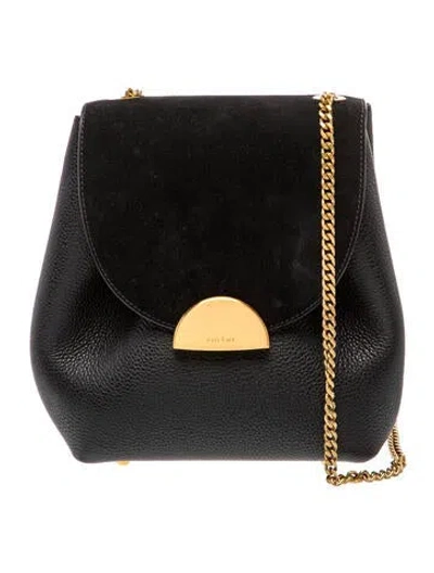 Pre-owned Polene Leather Numéro Un Mini In Black