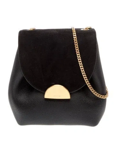 Pre-owned Polene Leather Numéro Un Mini In Black