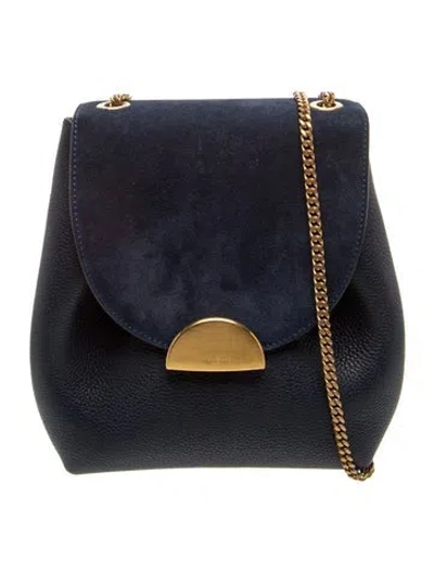 Pre-owned Polene Leather Numéro Un Mini In Blue