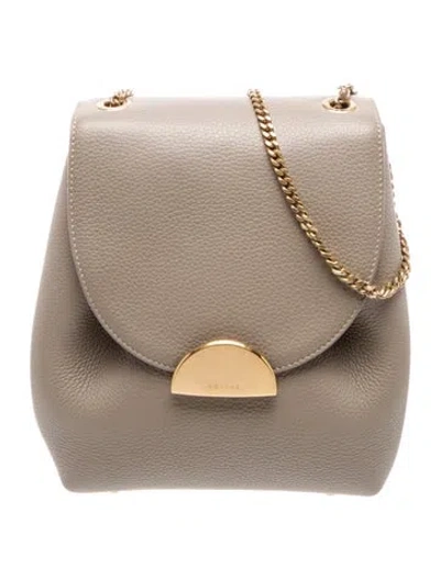 Pre-owned Polene Leather Numéro Un Mini In Neutral