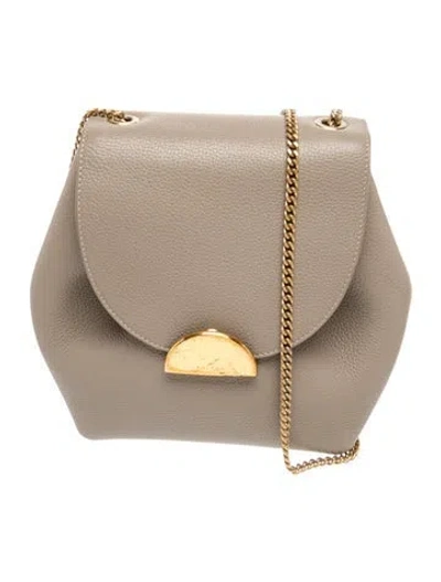 Pre-owned Polene Leather Numéro Un Mini In Neutrals