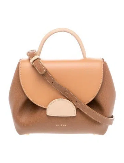 Pre-owned Polene Leather Numéro Un Nano Bag Nano In Neutrals