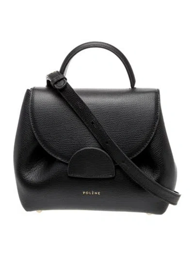 Pre-owned Polene Leather Numéro Un Nano In Black