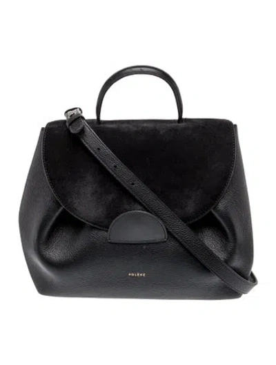Pre-owned Polene Leather Numéro Un Nano In Black
