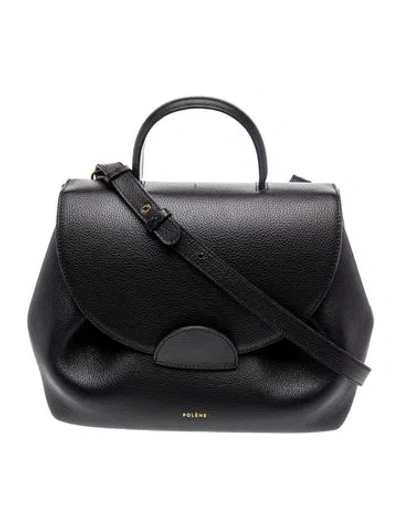 Pre-owned Polene Leather Numéro Un Nano In Black