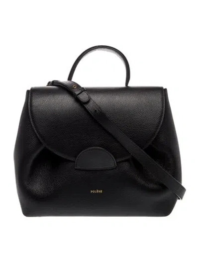 Pre-owned Polene Leather Numéro Un Nano In Black