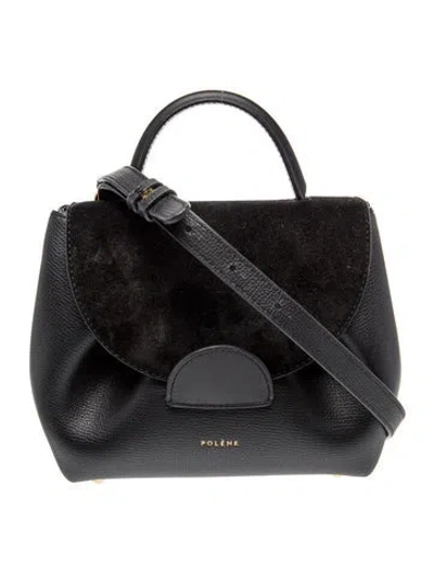 Pre-owned Polene Leather Numéro Un Nano In Black