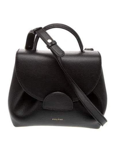 Pre-owned Polene Leather Numéro Un Nano In Black