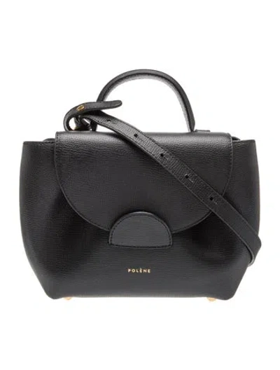 Pre-owned Polene Leather Numéro Un Nano In Black