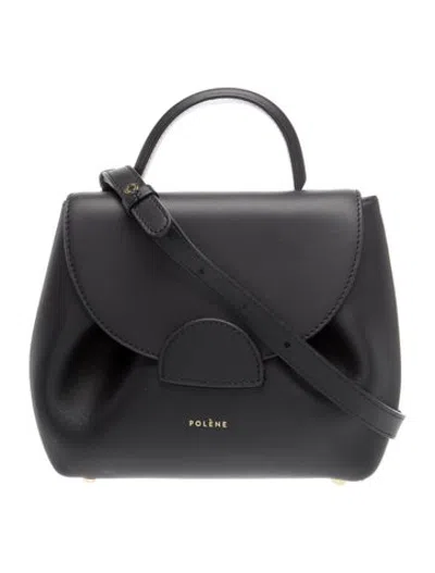 Pre-owned Polene Leather Numéro Un Nano In Black