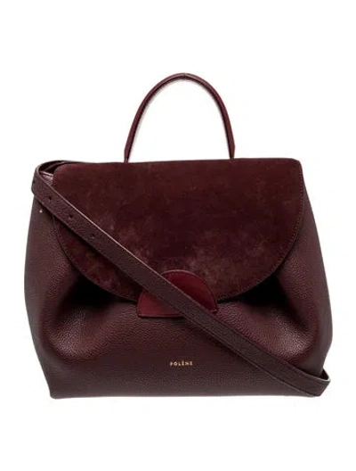 Pre-owned Polene Leather Numéro Un Nano In Burgundy