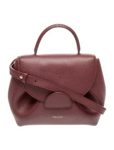 Pre-owned Polene Leather Numéro Un Nano In Burgundy