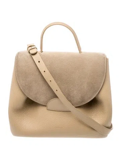 Pre-owned Polene Leather Numéro Un Nano In Neutral